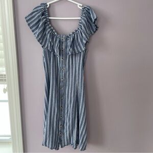 American Eagle Outfitters Girls Blue & White Striped Dress. Size XS